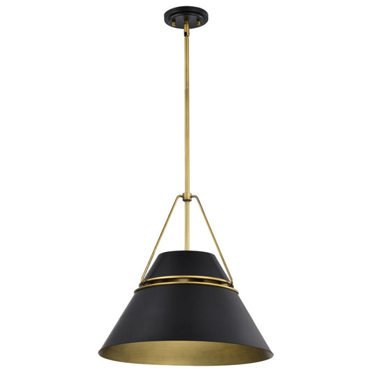 Satco 60-7768 Fixture Adina 3 Light Large Pendant - Matte Black and