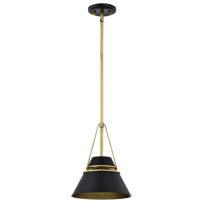 Satco 60-7767 Fixture Adina 1 Light Small Pendant - Matte Black and