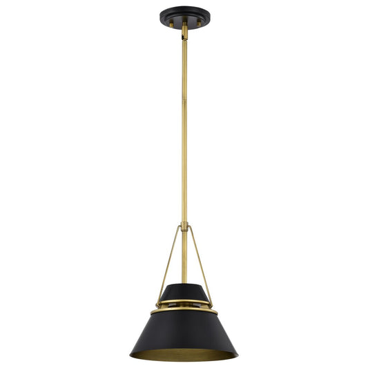 Satco 60-7767 Fixture Adina 1 Light Small Pendant - Matte Black and