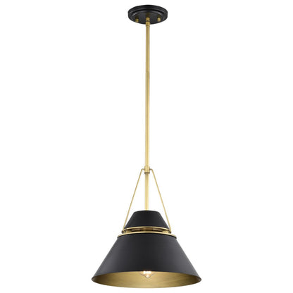 Satco 60-7766 Fixture Adina 1 Light Medium Pendant - Matte Black and