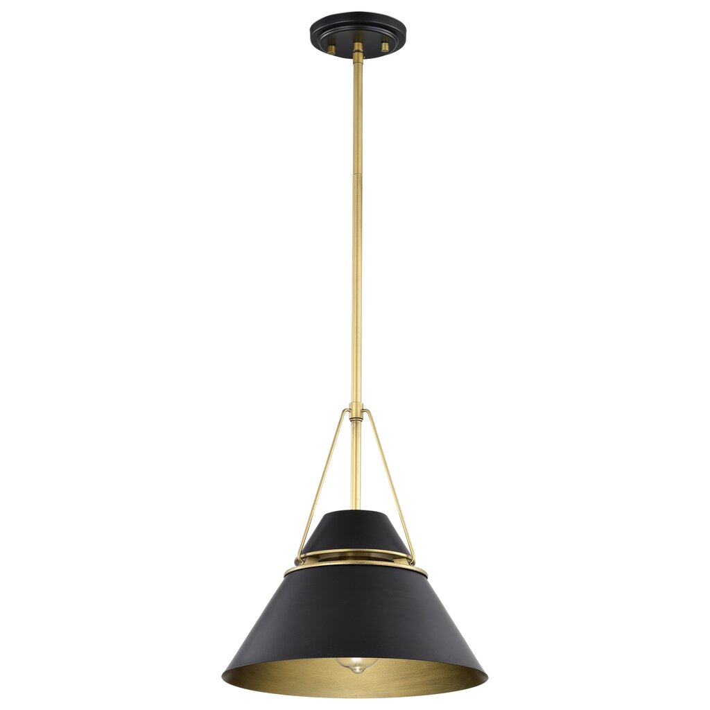 Satco 60-7766 Fixture Adina 1 Light Medium Pendant - Matte Black and