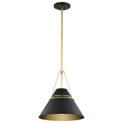 Satco 60-7766 Fixture Adina 1 Light Medium Pendant - Matte Black and