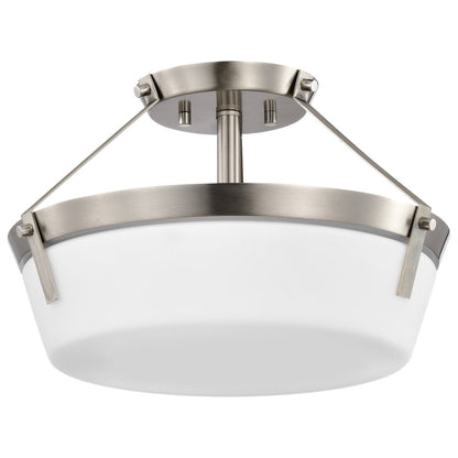 Satco 60-7763 Fixture Rowen 3 Light Semi Flush - Brushed Nickel Finish