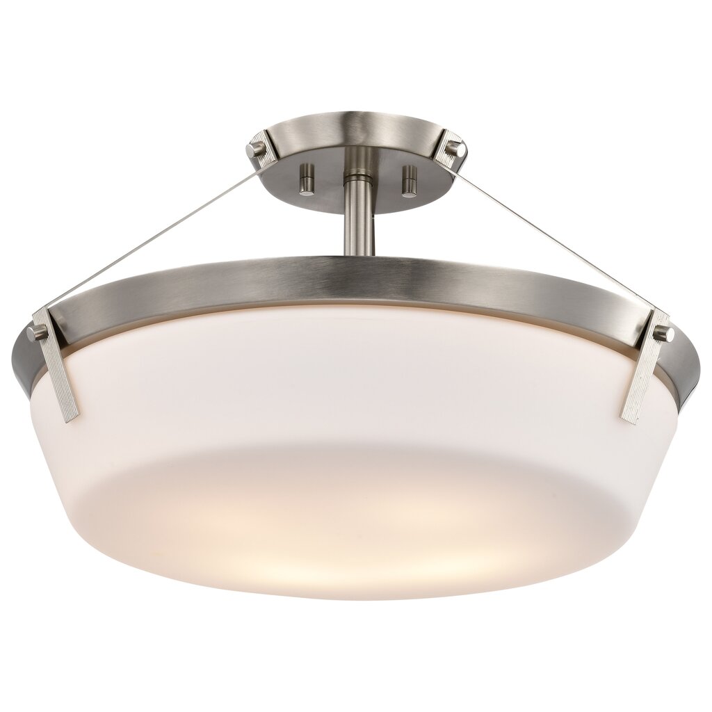 Satco 60-7762 Fixture Rowen 4 Light Semi Flush - Brushed Nickel Finish