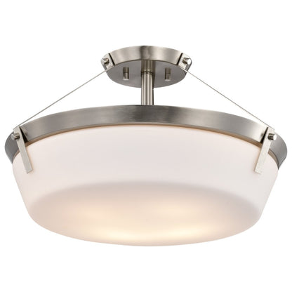 Satco 60-7762 Fixture Rowen 4 Light Semi Flush - Brushed Nickel Finish