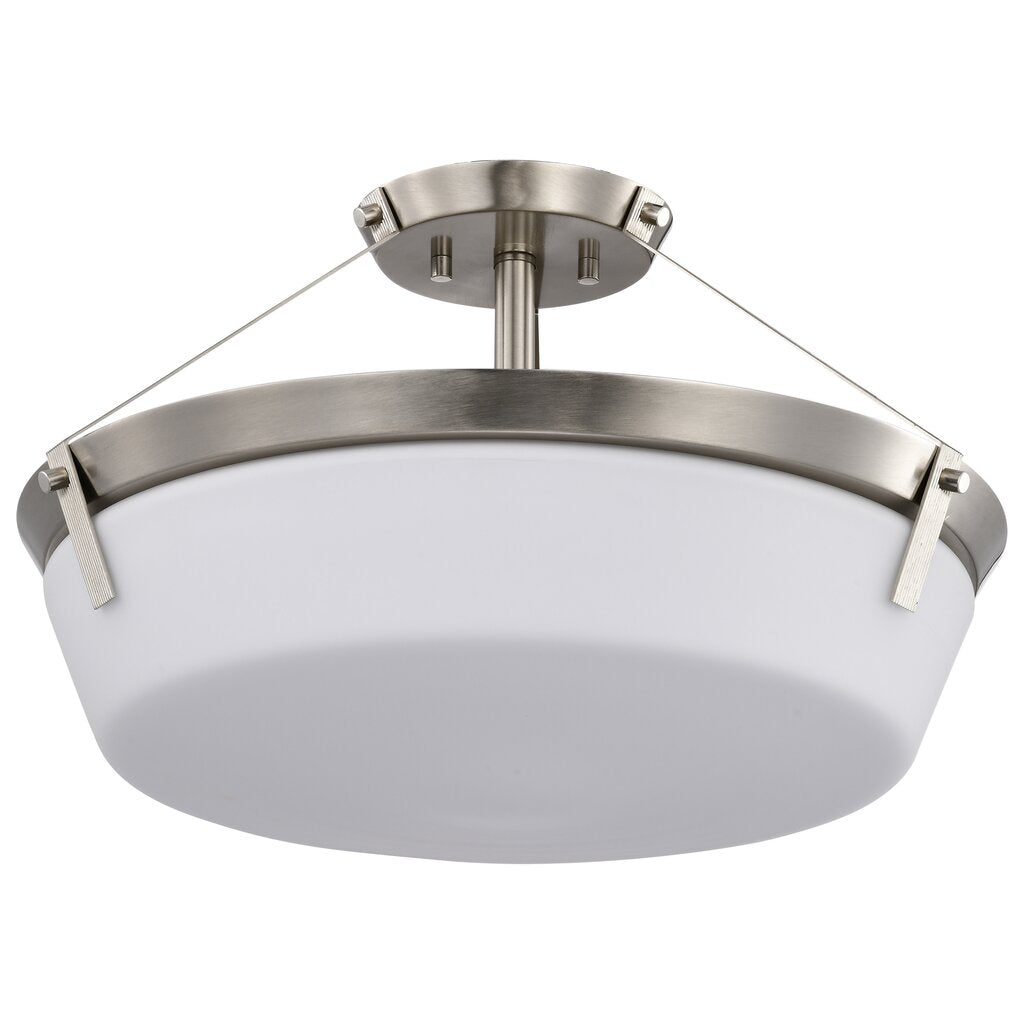 Satco 60-7762 Fixture Rowen 4 Light Semi Flush - Brushed Nickel Finish