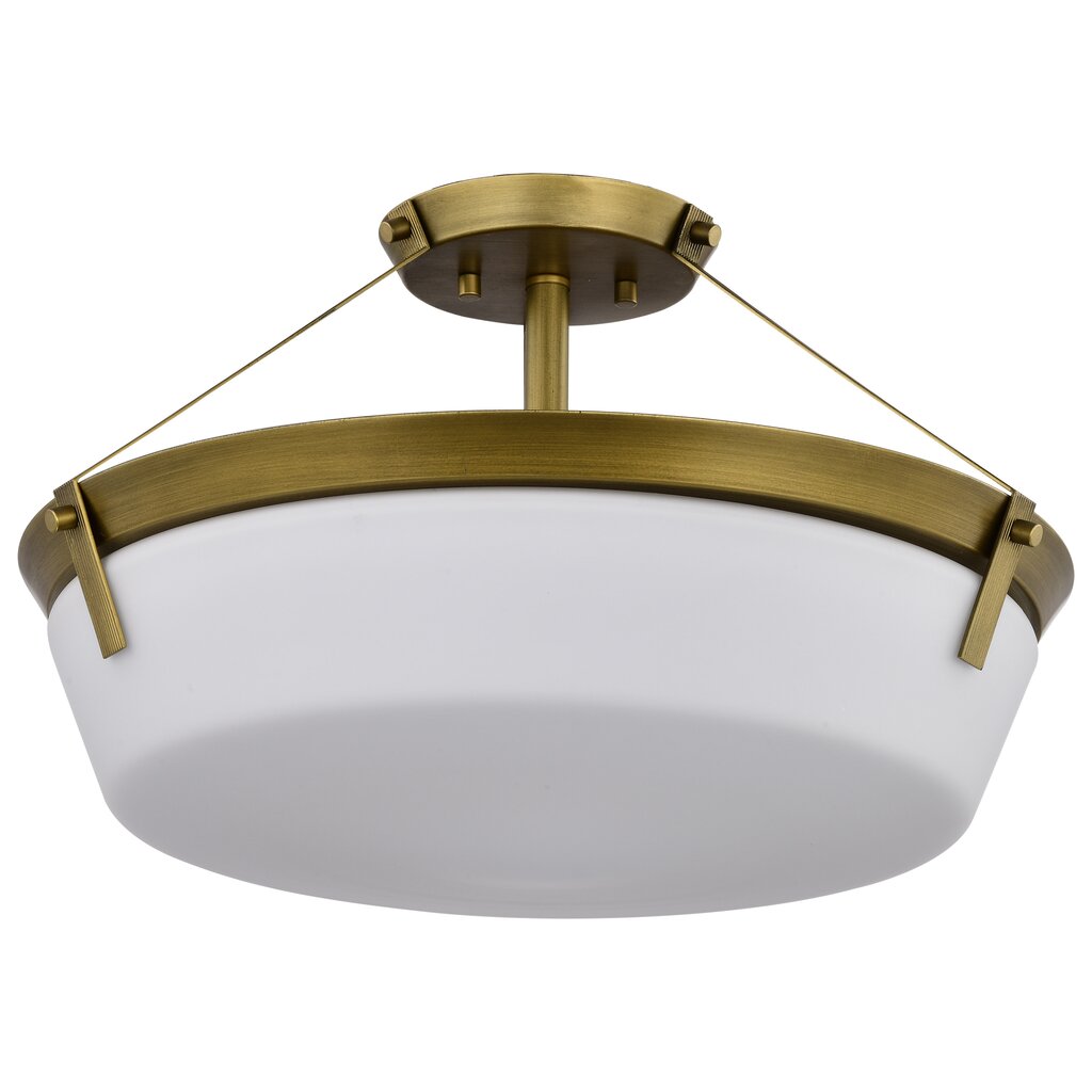 Satco 60-7752 Fixture Rowen 4 Light Semi Flush - Natural Brass Finish