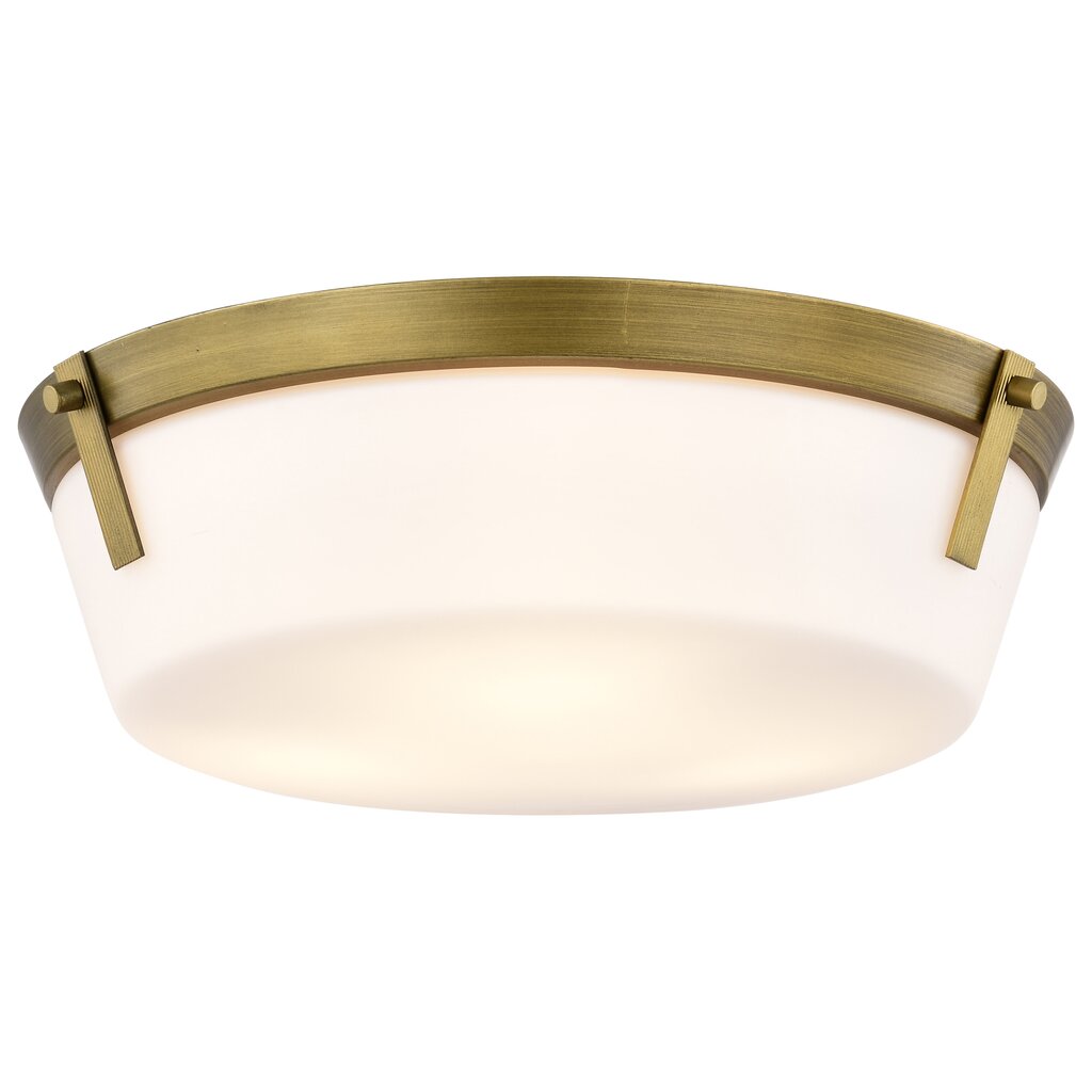 Satco 60-7750 Fixture Rowen 3 Light Flush Mount - Natural Brass Finish
