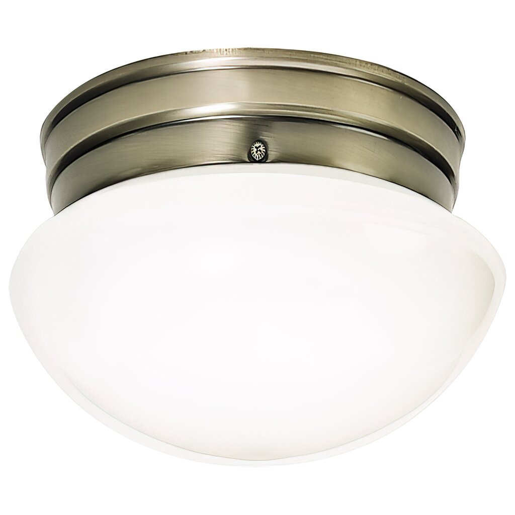 Satco 60-6114 Fixture 1 Light - 8 in. Flush Mount Small Antique Brass