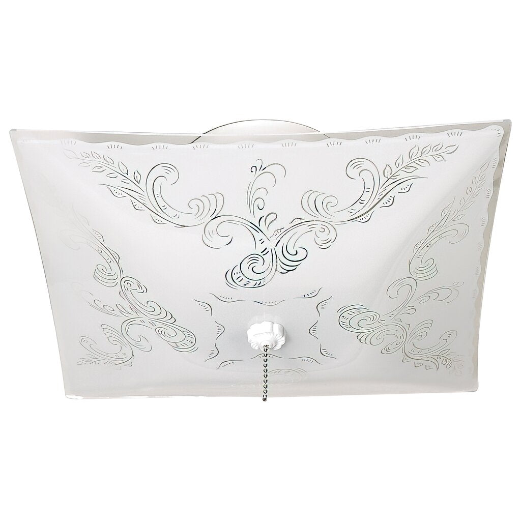 Satco 60-6113 Fixture 2 Light - 12 in. Ceiling Square Floral with Pull