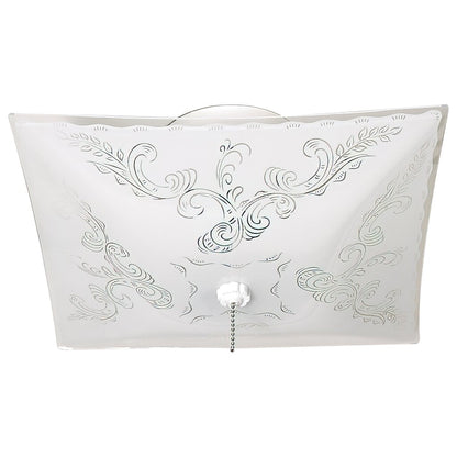 Satco 60-6113 Fixture 2 Light - 12 in. Ceiling Square Floral with Pull