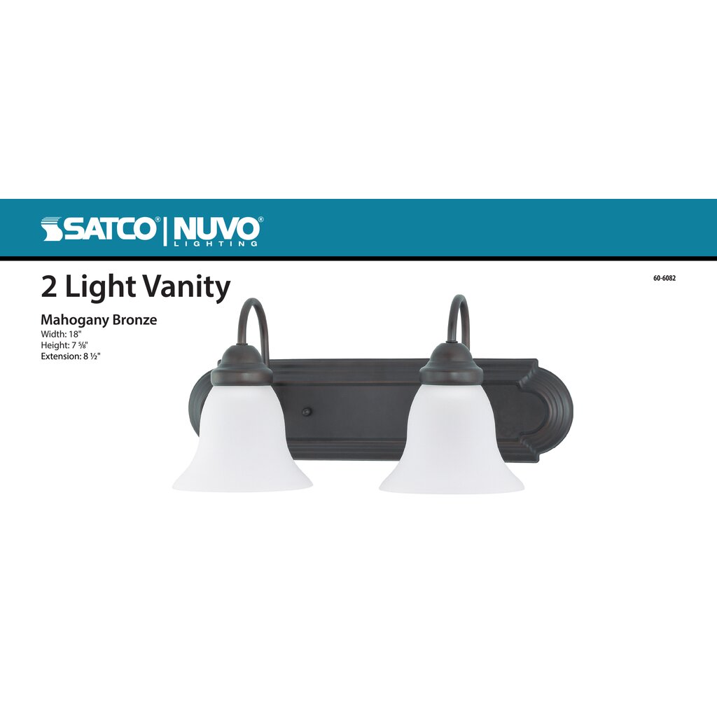 Satco 60-6082 Fixture Ballerina - 2 Light 18 in. Vanity with Frosted