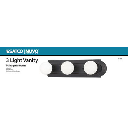Satco 60-6080 Fixture 3 Light - 18 in. Vanity Racetrack Style Color
