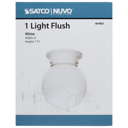 Satco 60-6033 Fixture 1 Light - 6 in. Ceiling White Ball Color retail