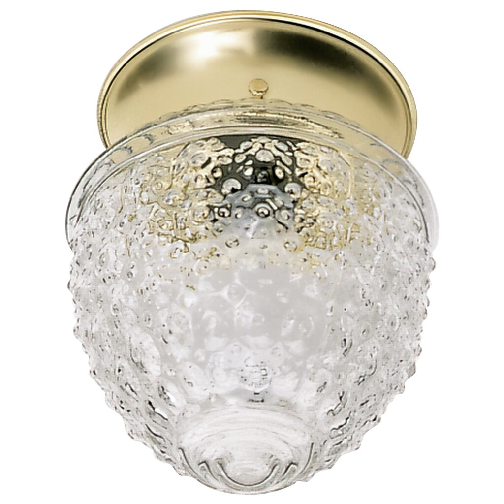 Satco 60-6031 Fixture 1 Light - 6 in. Ceiling Clear Pineapple Glass