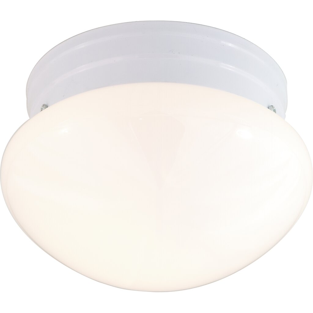 Satco 60-6026 Fixture 1 Light - 8 in. Flush Mount Small White Mushroom