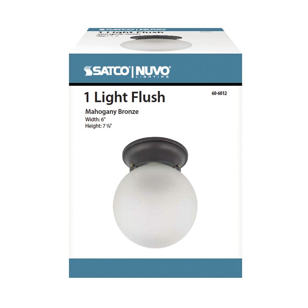 Satco 60-6012 Fixture 1 Light - 6 in. Ceiling Mount with Frosted White