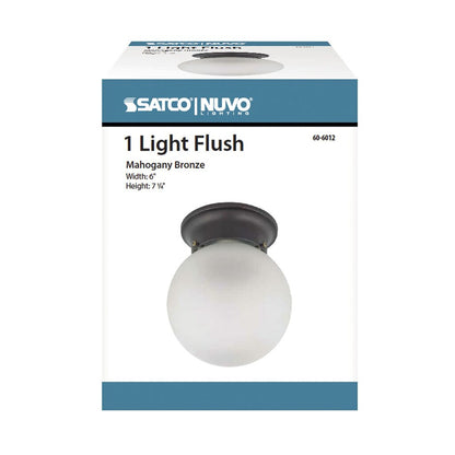 Satco 60-6012 Fixture 1 Light - 6 in. Ceiling Mount with Frosted White