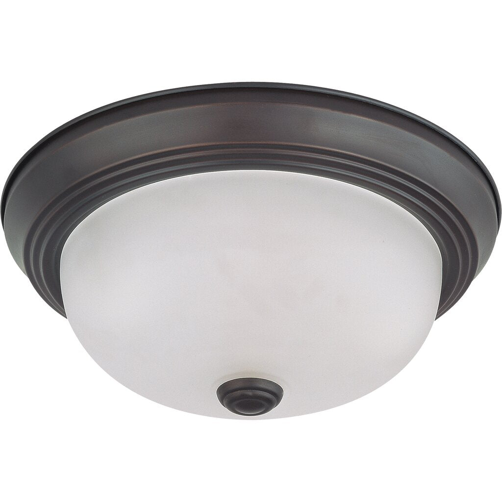 Satco 60-6010 Fixture 2 Light - 11 in. Flush Mount with Frosted White