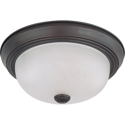 Satco 60-6010 Fixture 2 Light - 11 in. Flush Mount with Frosted White