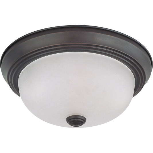 Satco 60-6010 Fixture 2 Light - 11 in. Flush Mount with Frosted White