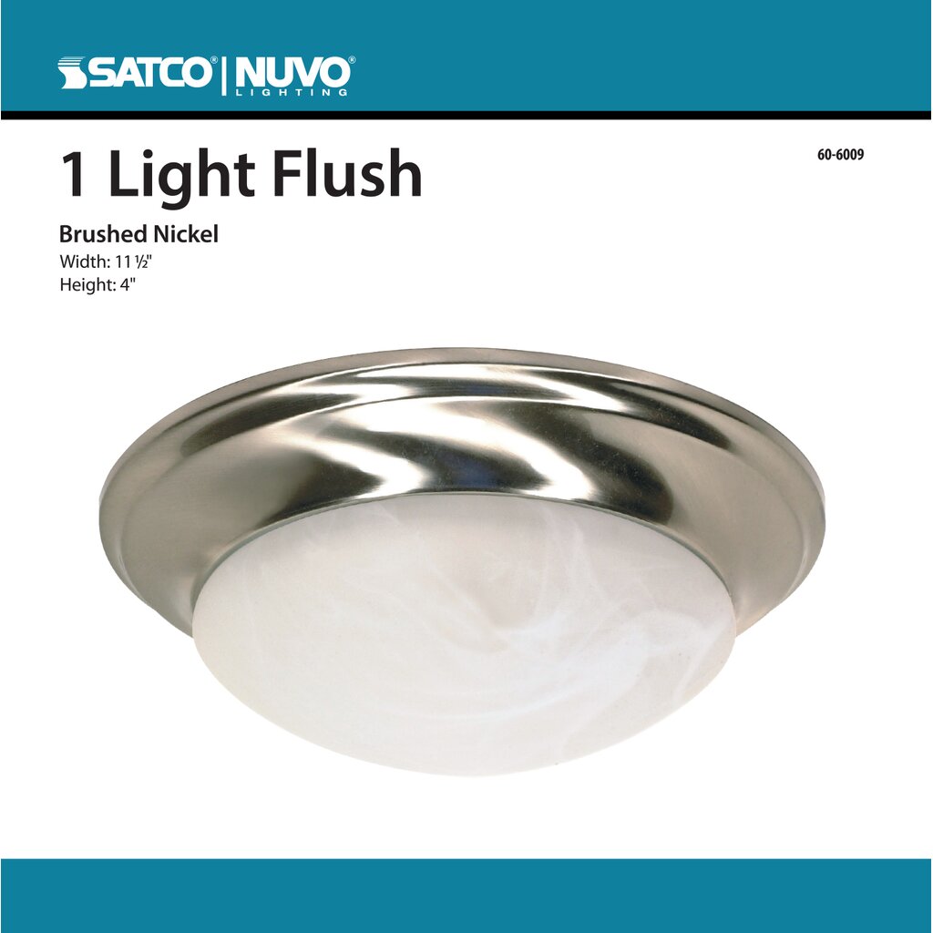 Satco 60-6009 Fixture 1 Light - 12 in. Flush Mount Twist and Lock with