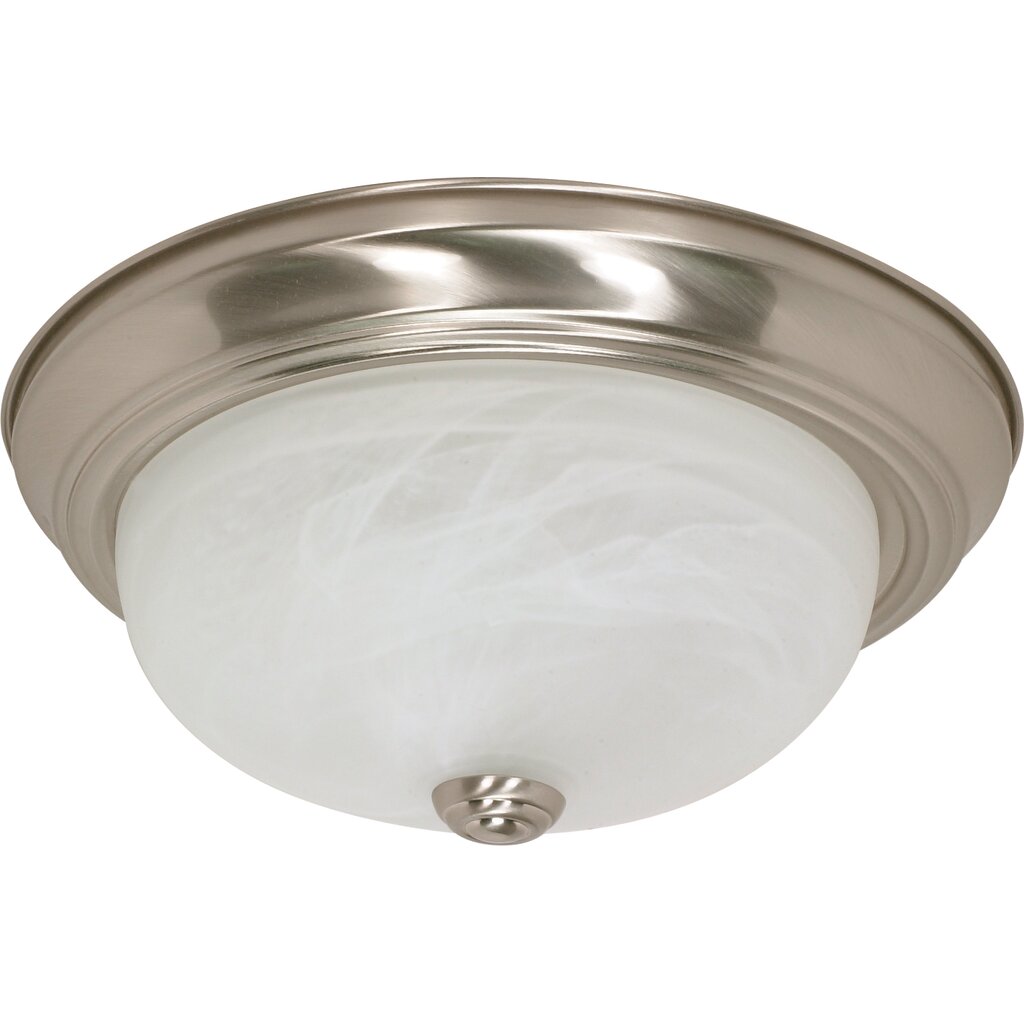 Satco 60-6001 Fixture 2 Light - 13 in. Flush Mount Alabaster Glass