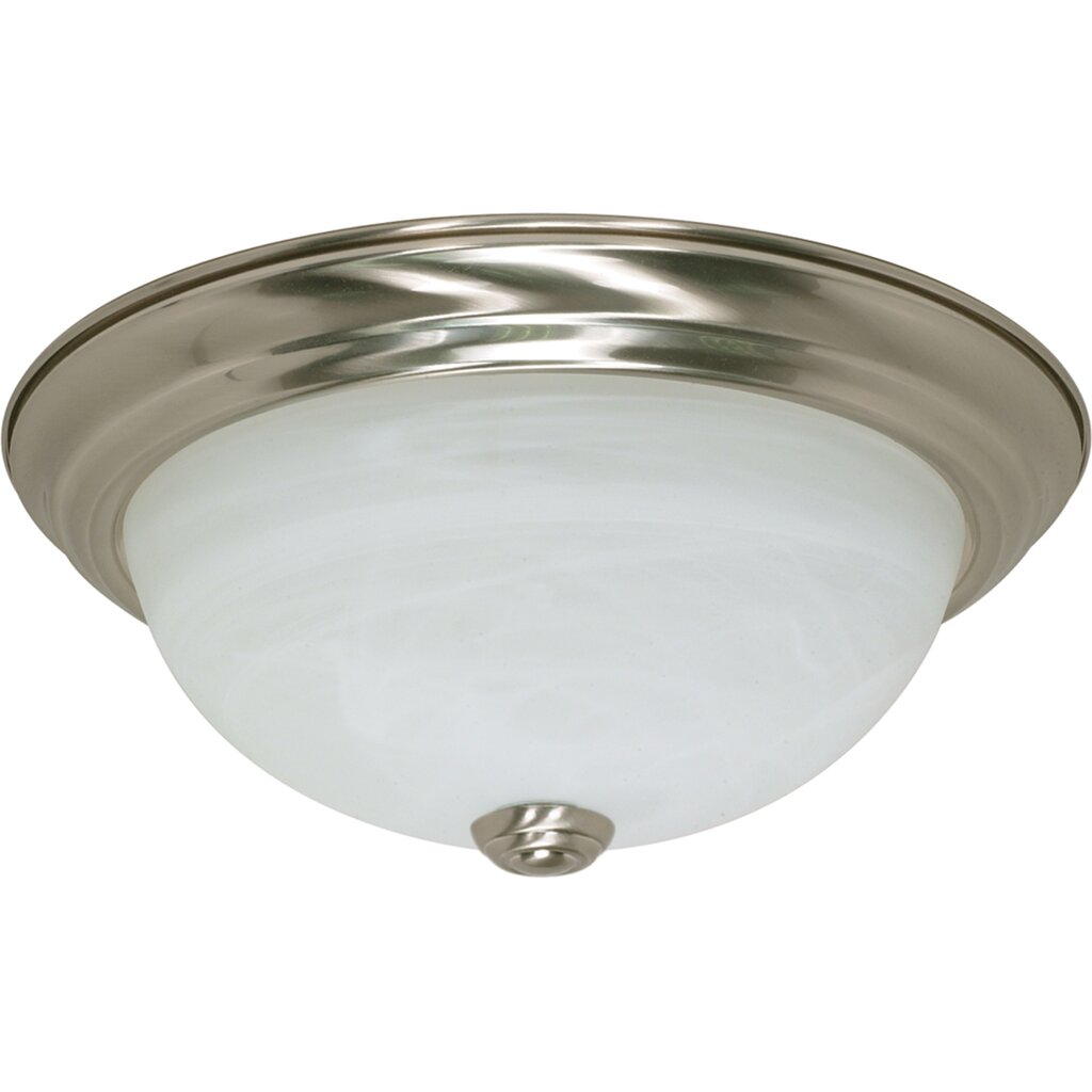 Satco 60-6000 Fixture 2 Light - 11 in. Flush Mount Alabaster Glass