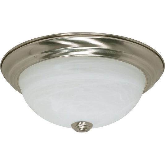 Satco 60-6000 Fixture 2 Light - 11 in. Flush Mount Alabaster Glass