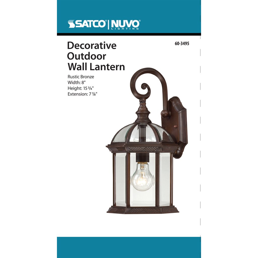 Satco 60-3495 Fixture Boxwood - 1 Light 15 in. Outdoor Wall with Clear