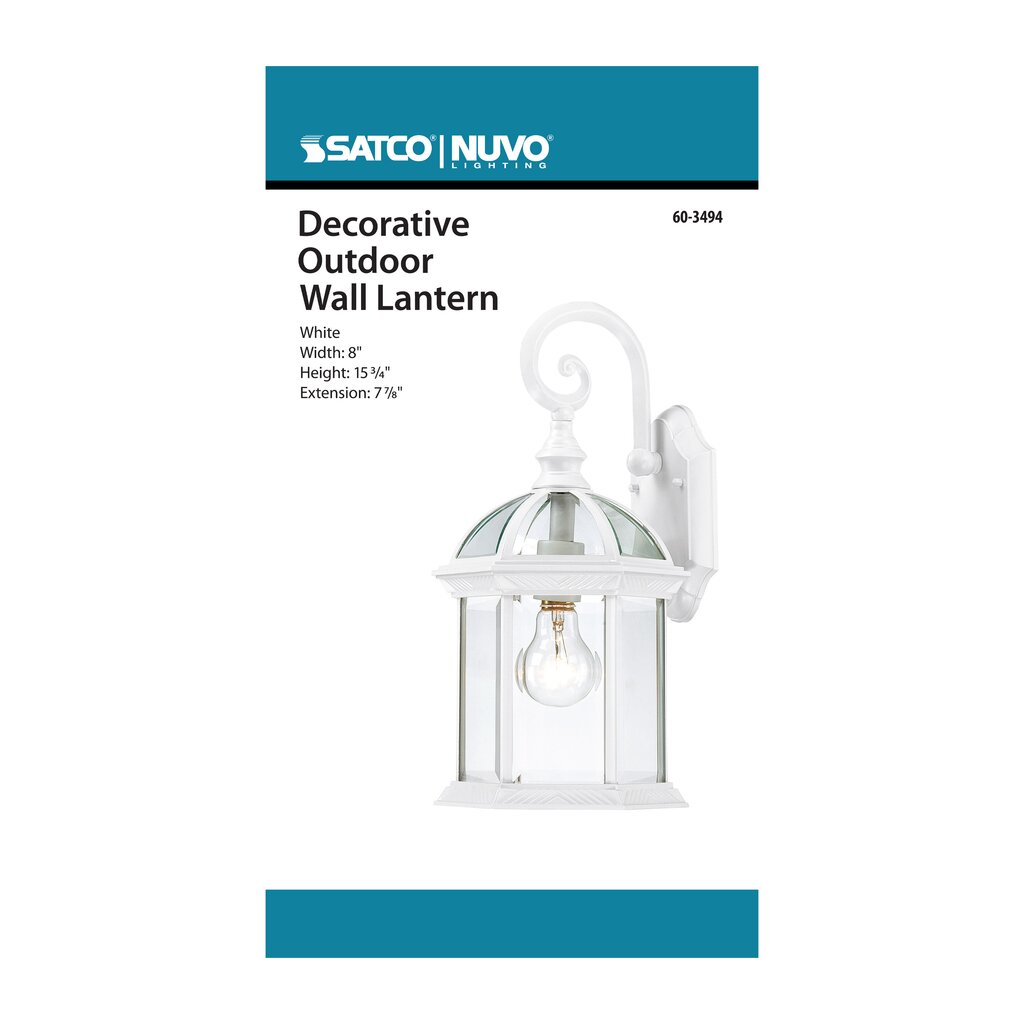 Satco 60-3494 Fixture Boxwood - 1 Light 15 in. Outdoor Wall with Clear