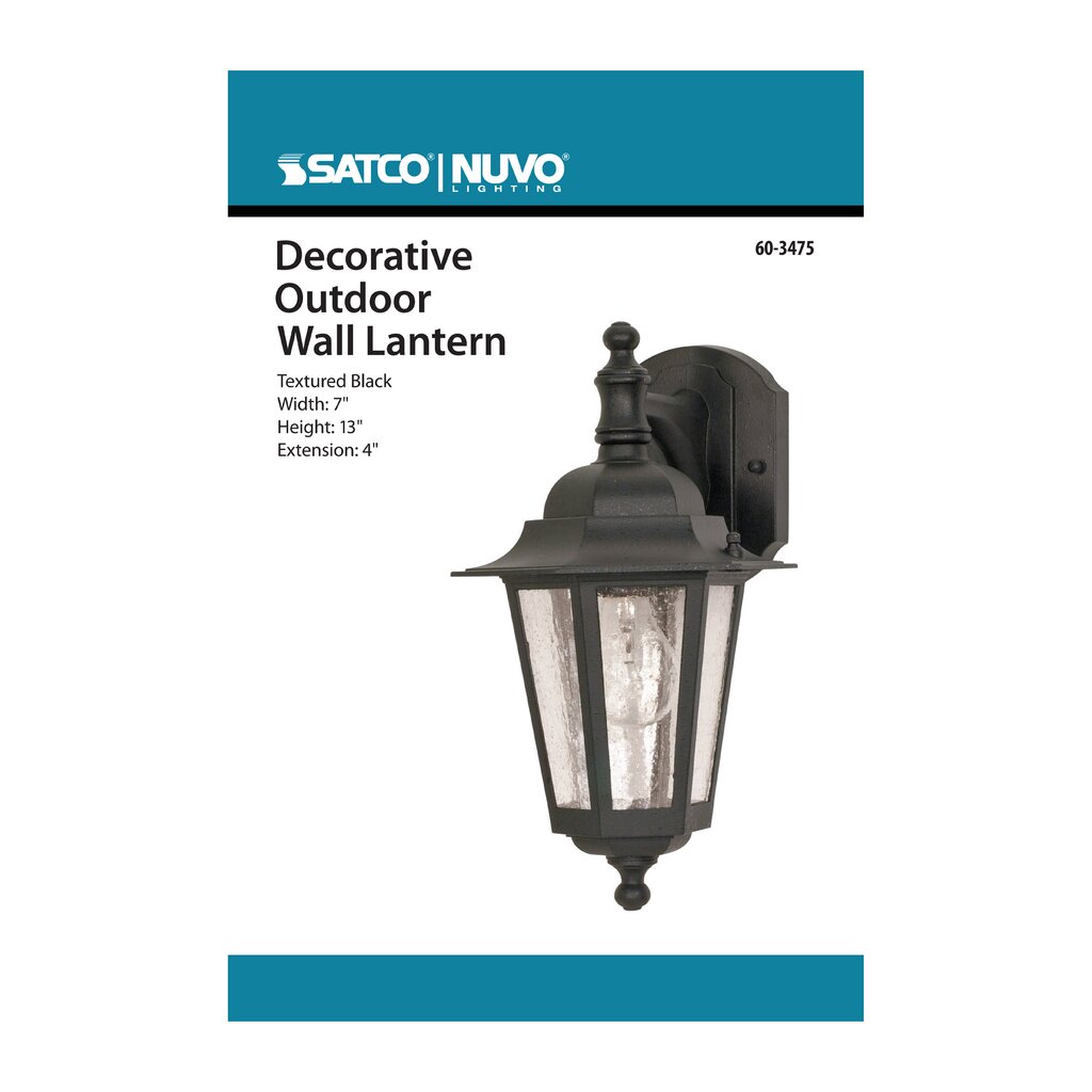 Satco 60-3475 Fixture Cornerstone - 1 Light 13 in. Wall Lantern Arm