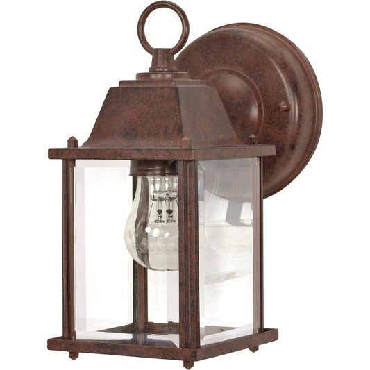 Satco 60-3464 Fixture 1 Light - 8-5/8 in. Wall Lantern Cube with Clear