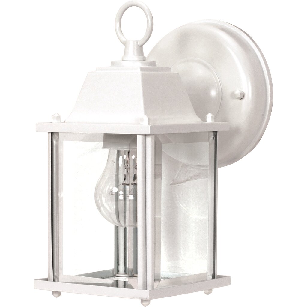 Satco 60-3463 Fixture 1 Light - 8-5/8 in. Wall Lantern Cube with Clear