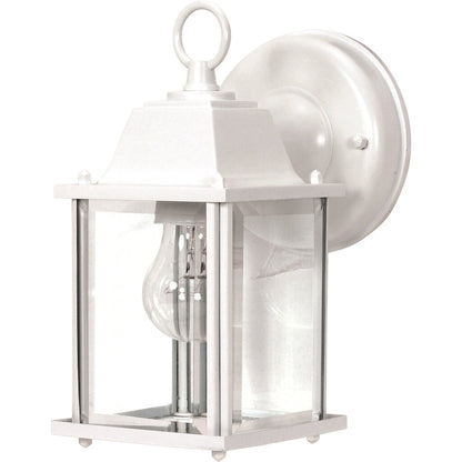 Satco 60-3463 Fixture 1 Light - 8-5/8 in. Wall Lantern Cube with Clear