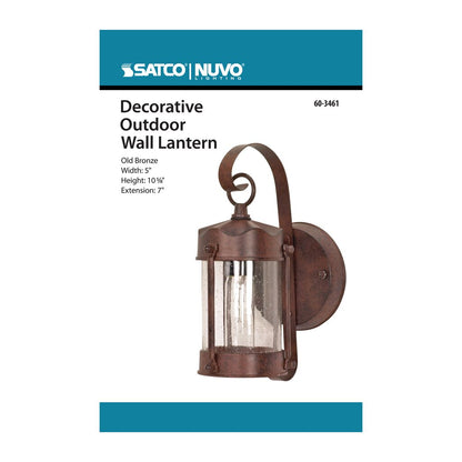 Satco 60-3461 Fixture 1 Light - 10-5/8 in. Wall Lantern Piper with
