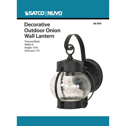 Satco 60-3459 Fixture 1 Light - 10-5/8 in. Wall Lantern Onion with