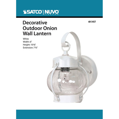 Satco 60-3457 Fixture 1 Light - 10-5/8 in. Wall Lantern Onion with