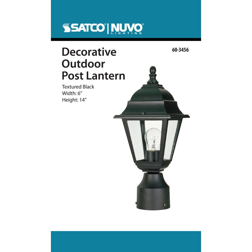 Satco 60-3456 Fixture Briton - 1 Light 14 in. Post Lantern with Clear