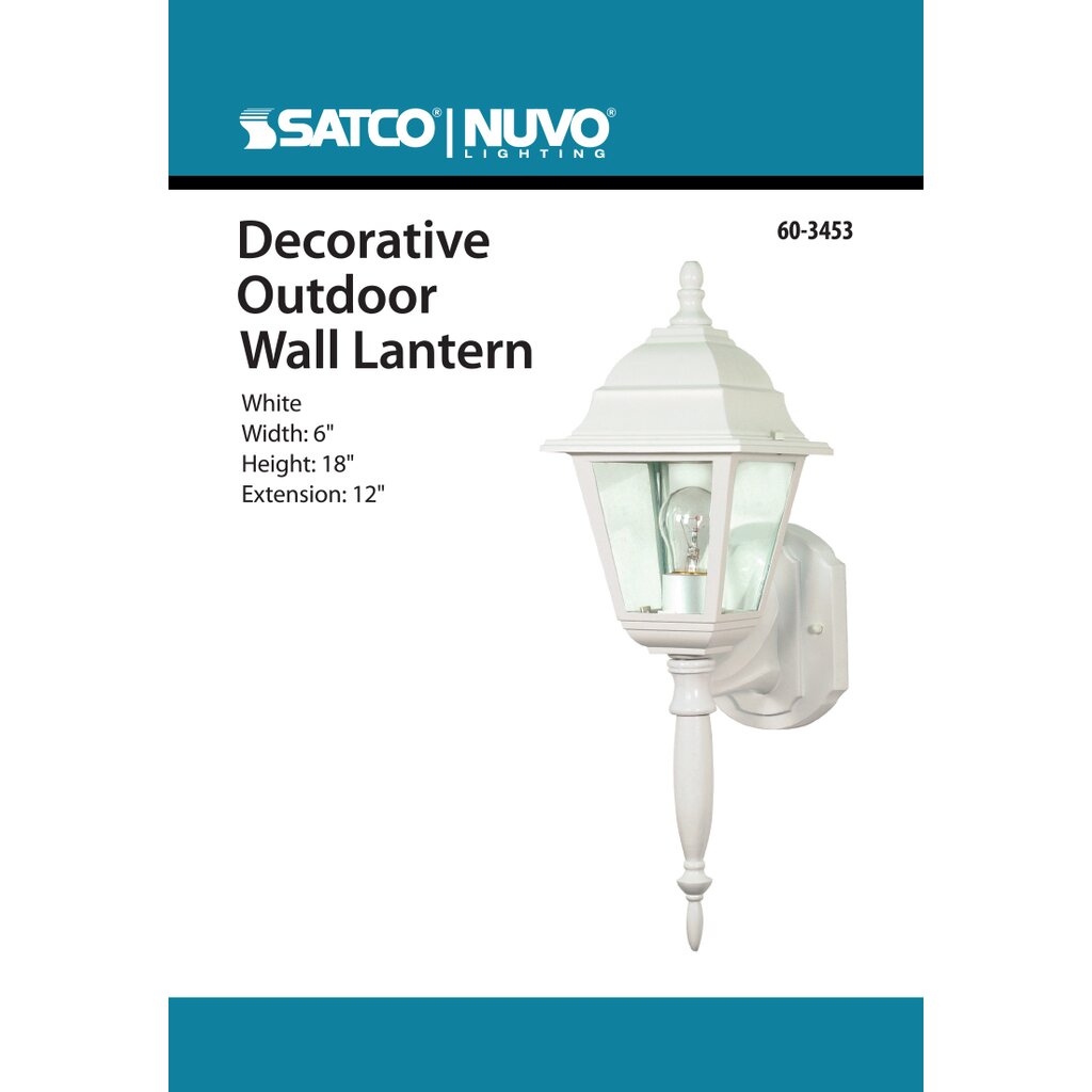 Satco 60-3453 Fixture Briton - 1 Light 18 in. Wall Lantern with Clear