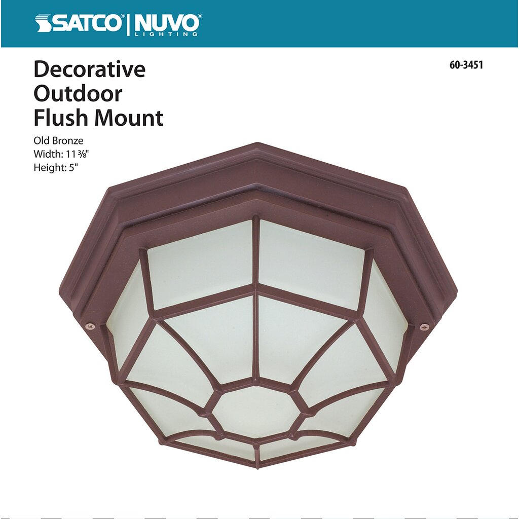 Satco 60-3451 Fixture 1 Light - 12 in. Ceiling Spider Cage Die Cast