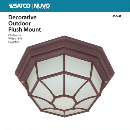Satco 60-3451 Fixture 1 Light - 12 in. Ceiling Spider Cage Die Cast