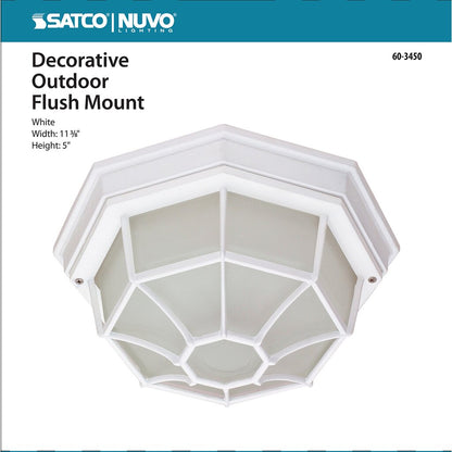 Satco 60-3450 Fixture 1 Light - 12 in. Ceiling Spider Cage Die Cast