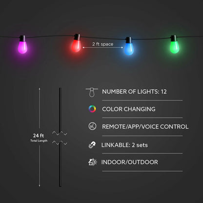Feit Electric LVSL24-12/RGBW/AG LED Decorative Fixture 24 Ft. Color