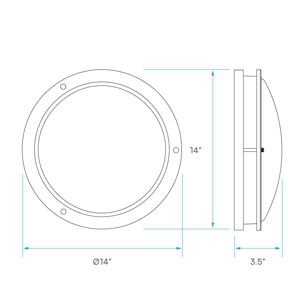 Luxrite LR23292 Double Ring Fixture 14" DOUBLE RING SURFACE MOUNT 5CCT