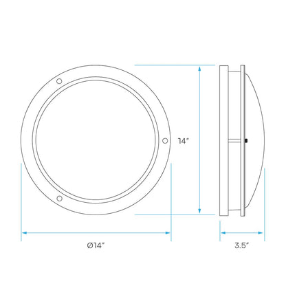 Luxrite LR23292 Double Ring Fixture 14" DOUBLE RING SURFACE MOUNT 5CCT