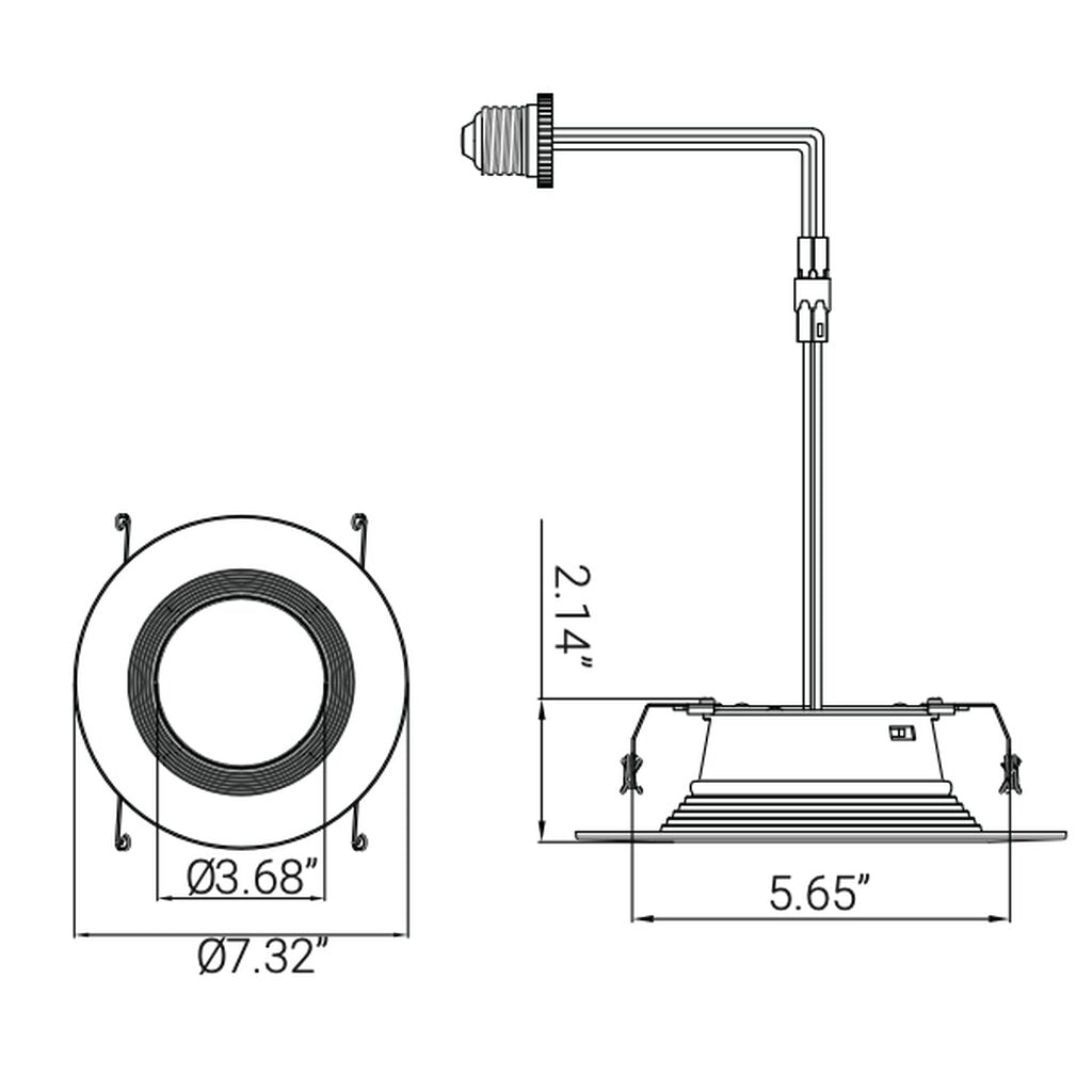 Sunlite 87791-SU 15W LED Baffle Dimmable Fixture LFX/RDL/SCT/BF/5/6R/