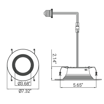Sunlite 87791-SU 15W LED Baffle Dimmable Fixture LFX/RDL/SCT/BF/5/6R/
