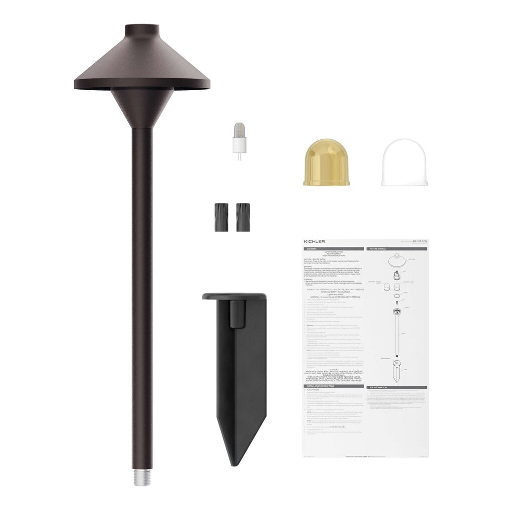 Kichler 16195AZT 10W LED Fixture Landscape Kit Path Light and Spread