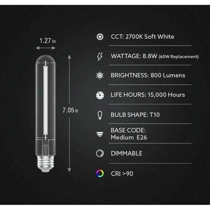 4 pack - Feit Electric T10L60CL927CAWFHDRP4 8.8W T10 Soft White LED